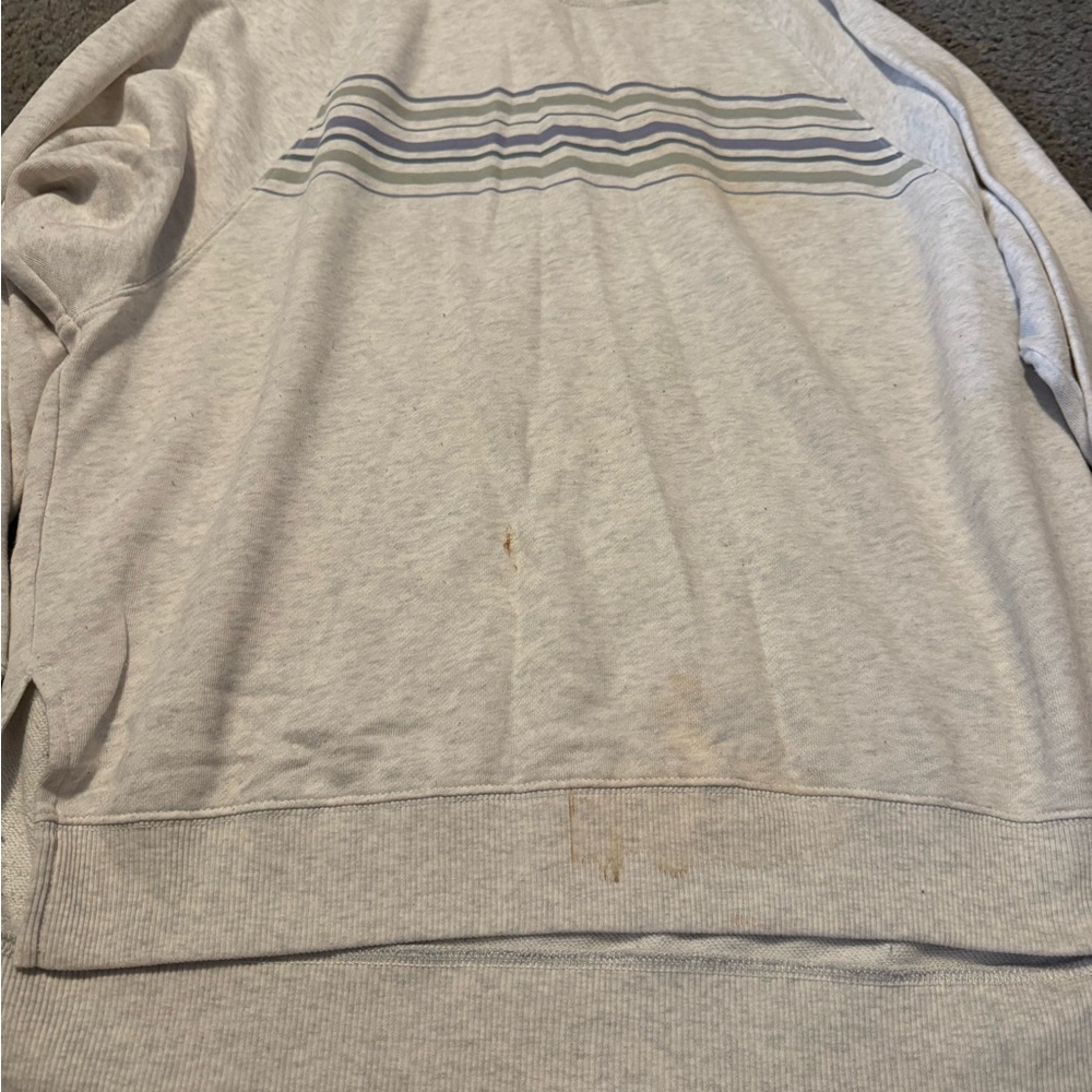 American Eagle Outfitters Cream and Gray Sweatshirt